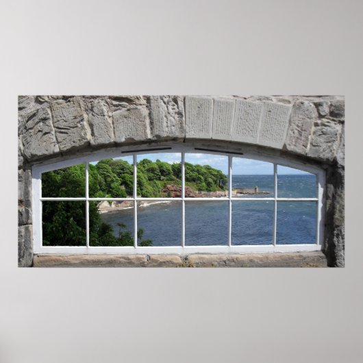 Poster Fenêtre en arc avec vue mer (Devant)