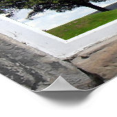 Poster Fenêtre en arc avec vue sur le château écossais (Coin)