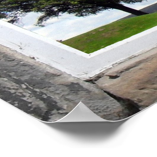 Poster Fenêtre en arc avec vue sur le château écossais (Coin)