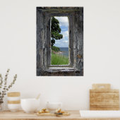 Poster Fenêtre en pierre avec vue mer (Cuisine)