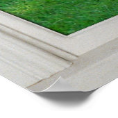 Poster Fenêtre fausse - Cadre en bois blanc - Vue Jardin (Coin)