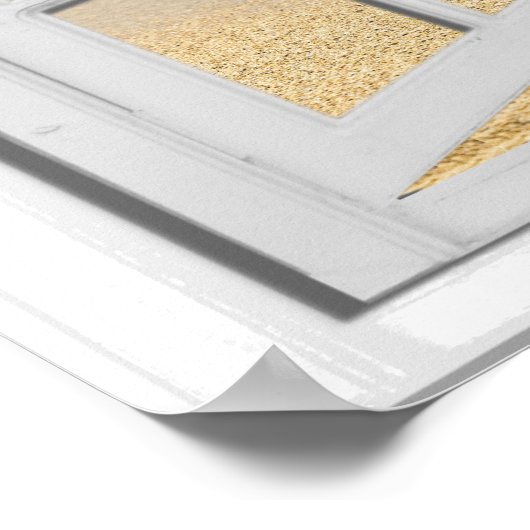 Poster Fenêtre fausse vue mer plage (Coin)