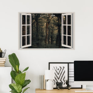 Poster Fenêtre Faux personnalisées