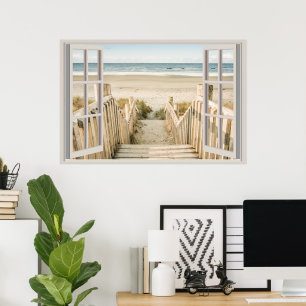 Poster Fenêtre Faux personnalisées