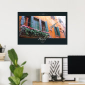 Poster Fenêtre florale (Bureau à domicile)