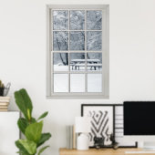 Poster Fenêtre neige fraîche avec vue (Bureau à domicile)