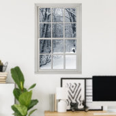 Poster Fenêtre neige fraîche avec vue (Bureau à domicile)
