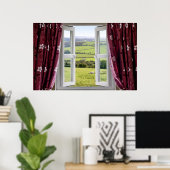 Poster Fenêtre ouverte avec vue sur la campagne anglaise  (Bureau à domicile)