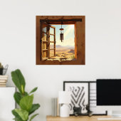Poster Fenêtre ouverte dans le désert (Bureau à domicile)