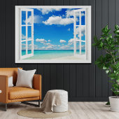 Poster Fenêtre ouverte sur la plage