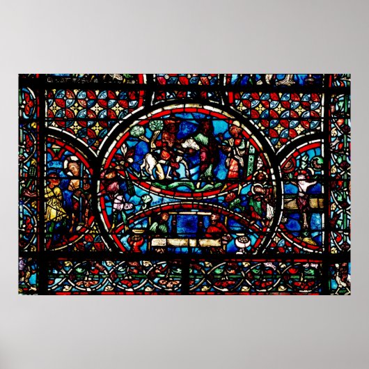 Poster Fenêtre représentant le bon samaritain (Devant)