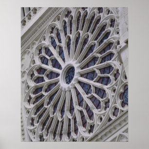 Poster Fenêtre rose de la façade occidentale, c.1270