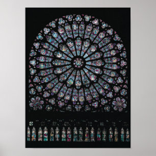 Poster Fenêtre rose de transept du nord