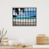 Poster Fenêtre Tropical Ocean Lattice (Cuisine)