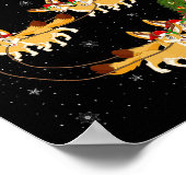 Poster Fennec Fox Santa Sleigh Flying Funny Magical Chris (Coin)