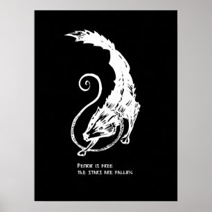 Poster Fenrir Fenris est un chien libre de la mythologie
