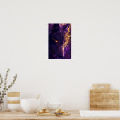 Poster Fenrir Wolf Dark Neon Gothique Cyberpunk Gold Post (Cuisine)
