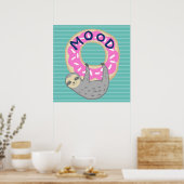 Poster Fente branchée & Donut glacé MOOD (Cuisine)