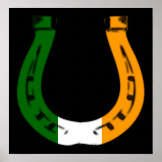 Poster fer à cheval irlandais porte-bonheur.