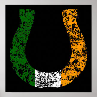 Poster fer à cheval irlandais porte-bonheur.