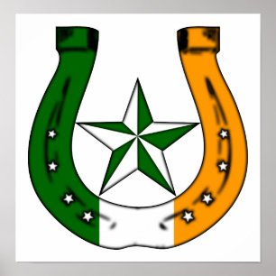 Poster fer à cheval irlandais porte-bonheur.