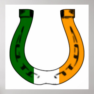 Poster fer à cheval irlandais porte-bonheur.