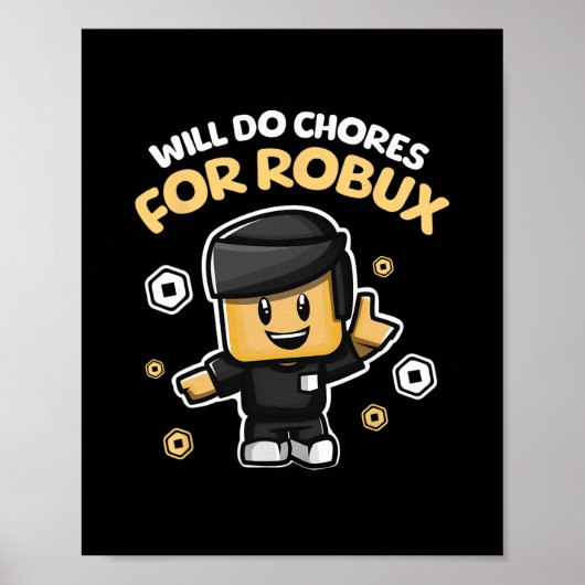 Poster Fera des tâches pour Robux - Conception de jeu amu (Devant)