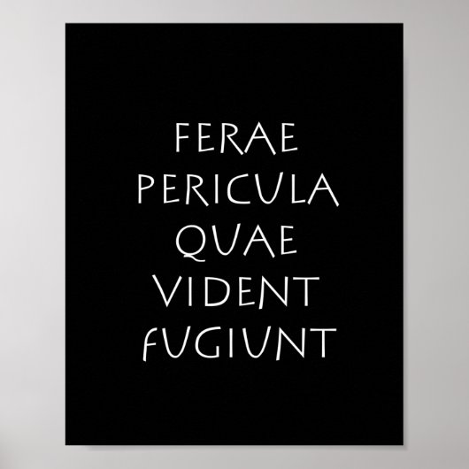 Poster Ferae periculum quae vident fugitif (Devant)