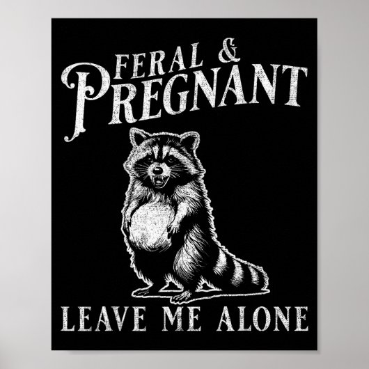 Poster Feral And Pregnant Funny Pregnant Raccoon Baby Ann (Devant)