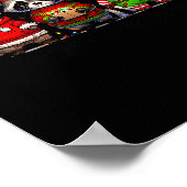 Poster Feral But Festive Funny Christmas Cute Raccoon Elf (Coin)