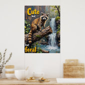 Poster Feral Charm : Le portrait d'un Raccoon (Cuisine)