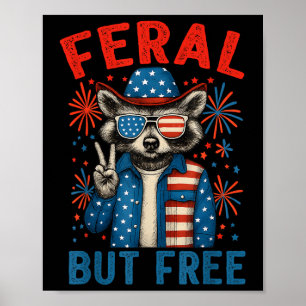 Poster Feral Et Gratuitement Funny Raccoon Feral Mais Gra