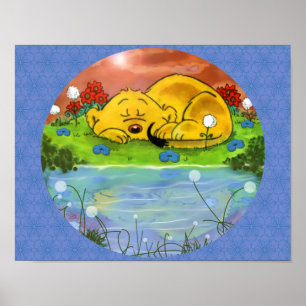 Poster Ferald Dormir Sur L'Affiche Des Fleurs De Soleil