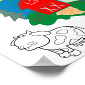Poster Ferme Abstraite et vaches de dessin animé (Coin)