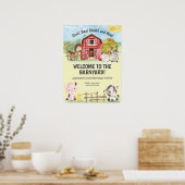 Poster ferme animal grange thème 2e anniversaire Bienvenu (Cuisine)