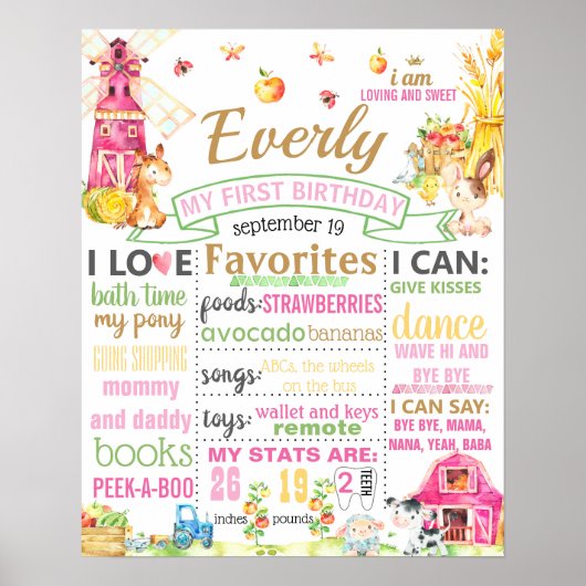 Poster Ferme Animaux Barnyard Signal d'anniversaire (Devant)