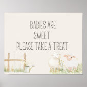 Poster Ferme Animaux Pré Amis Baby shower Favoriser Signa (Devant)