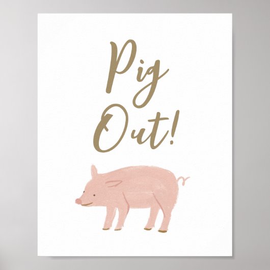 Poster Ferme Anniversaire Fête Pig Out Dessert Panneau de (Devant)