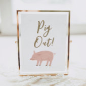 Poster Ferme Anniversaire Fête Pig Out Dessert Panneau de