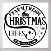 Poster Ferme Arbres de Noël frais Pine Épinette Fir (Devant)