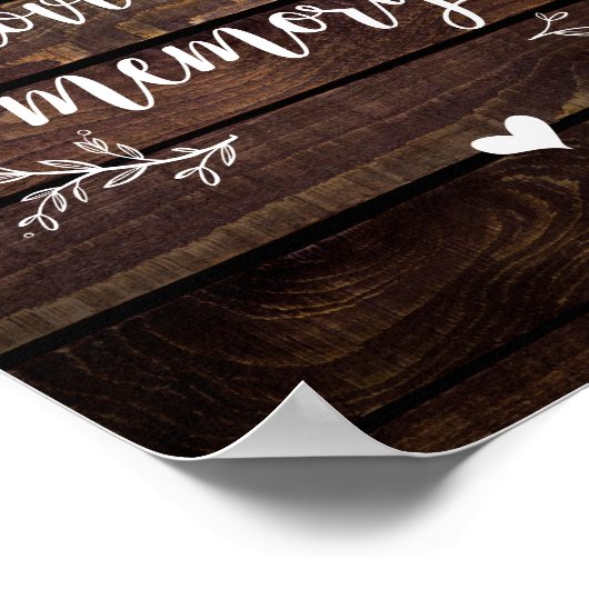 Poster Ferme aux vignes rustiques Bois En souvenir, mémor (Coin)