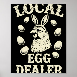 Poster Ferme avicole de Pâques de détaillant d'œufs local