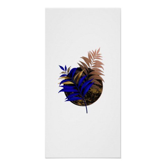 Poster Ferme bleue sur cercle noir (Devant)