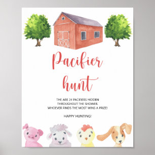 Poster Ferme - chasse à la tétine