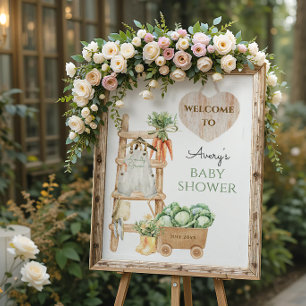 Poster Ferme cultivée localement Baby shower rustique Bie