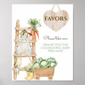 Poster Ferme cultivée localement Baby shower rustique fav (Devant)