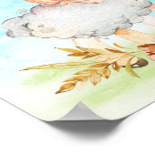 Poster Ferme de Baby shower de moutons d'aquarelle (Coin)