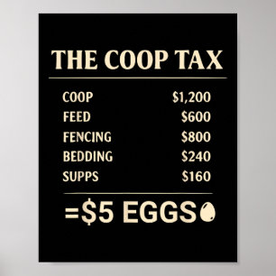 Poster Ferme de la Dame aux Poules Drôle Impôt Coop Ckyar
