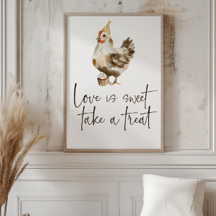 Poster Ferme de Poulet de Mariage Country Amour est Douce