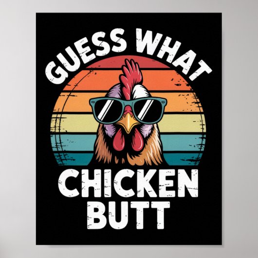 Poster Ferme de poulet drôle devinez quoi cul de poulet (Devant)